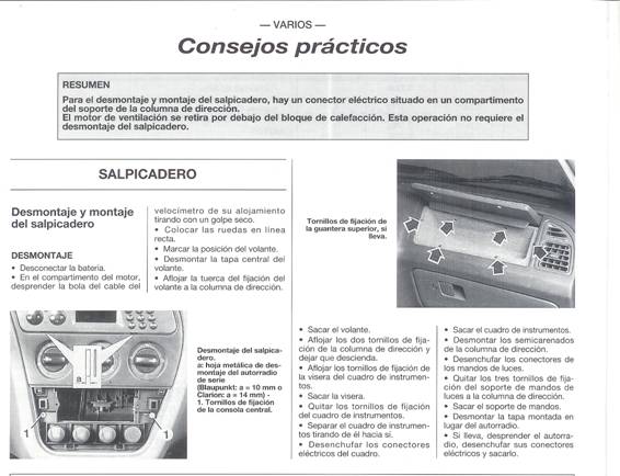 Desmontaje salpicadero 1